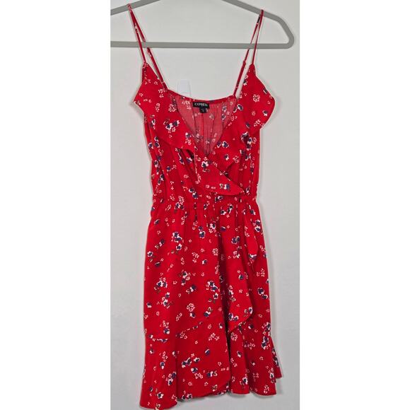 Womens red floral dress from Express. Size x-small - Picture 2 of 15